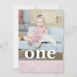 自分の写真を追加する最初の誕生日パーティー 招待状