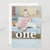 自分の写真を追加する最初の誕生日パーティー 招待状 (正面/裏面)