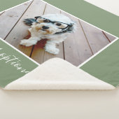 自分の写真を追加する緑の色を編集できる シェルパブランケット (3/4)