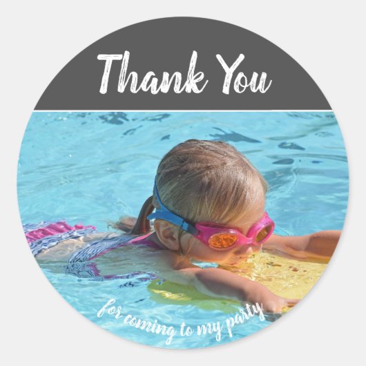 自分の写真を追加する誕生日ありがとう ラウンドシール (正面)