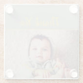 自分の写真を追加する誕生日 ガラスコースター (裏面)