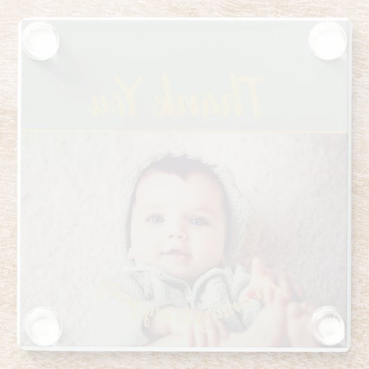 自分の写真を追加する誕生日 ガラスコースター (裏面)