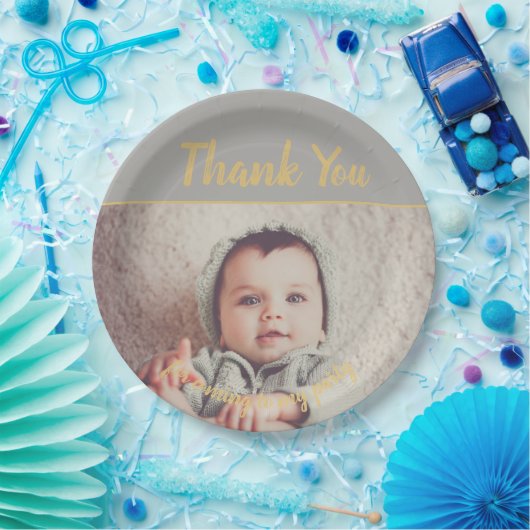 自分の写真を追加する誕生日 ペーパープレート (パーティー)