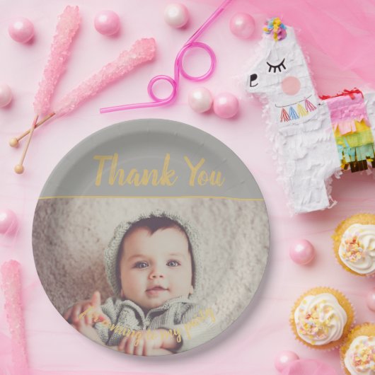 自分の写真を追加する誕生日 ペーパープレート (パーティー)