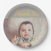 自分の写真を追加する誕生日 ペーパープレート (正面)