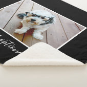 自分の写真を追加する黒い色を編集できる シェルパブランケット (3/4)