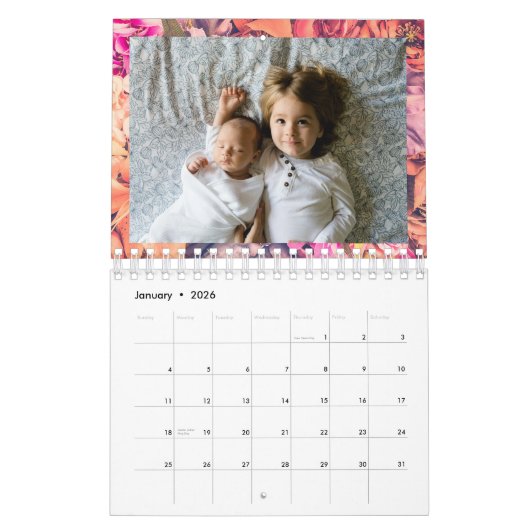 自分の写真を追加する2ページ小さい2025カレンダー カレンダー (1月 2026)