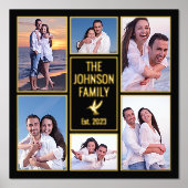 自分の写真を追加する6家族の写真コラージュ 箔ポスター (正面)