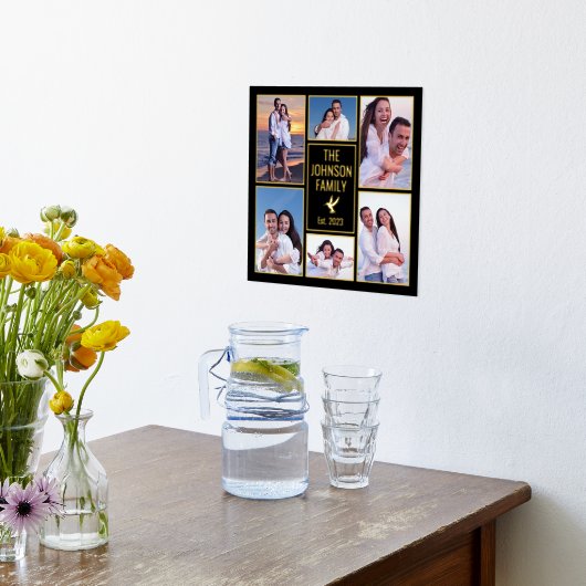 自分の写真を追加する6家族の写真コラージュ 箔ポスター (レイダウン (キッチン))