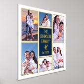 自分の写真を追加する6家族の写真コラージュ 箔ポスター (レイダウン)