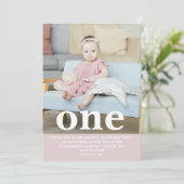 自分の写真を追加する ファースト バースデー パーティー 招待状 (スタンド正面)