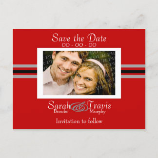 自分の写真を追加する – 赤 案内ポストカード