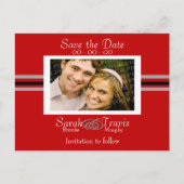 自分の写真を追加する – 赤 案内ポストカード (正面)