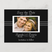 自分の写真を追加する – 黒 案内ポストカード (正面)