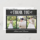 自分の写真を追加するChalkboardありがとう ポストカード (正面/裏面)