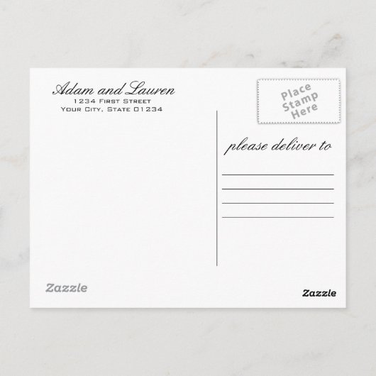 自分の写真を追加するChalkboardありがとう ポストカード (裏面)