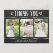 自分の写真を追加するChalkboardありがとう ポストカード (正面)