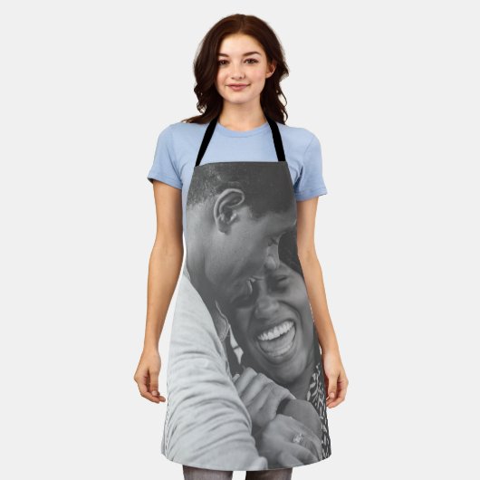 自分の写真を追加すカスタムる エプロン (着用した状態)