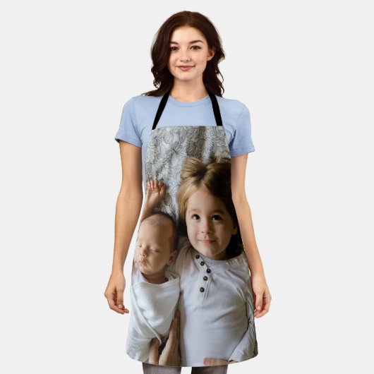 自分の写真を追加カスタムする エプロン (着用した状態)