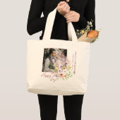 自分の写真を追加カスタムHappy Valentines Day ラージトートバッグ (正面(商品))