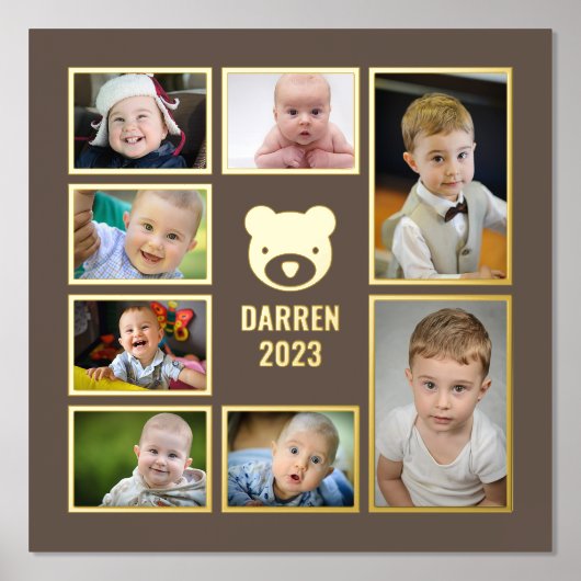 自分の写真を追加7子フォトコラージュ 箔ポスター (正面)