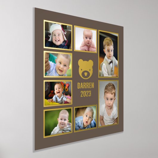 自分の写真を追加7子フォトコラージュ 箔ポスター (レイダウン)