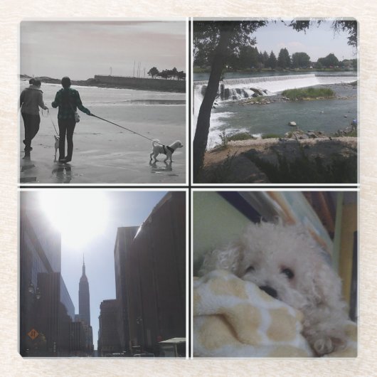 自分の写真を追加 ガラスコースター (正面)