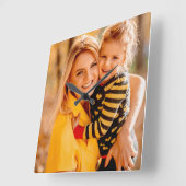 自分の写真を追加 |テンプレート スクエア壁時計 (傾斜)