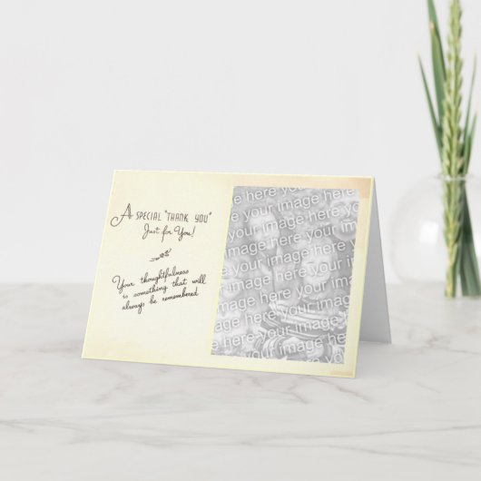 自分の写真を追加,ヴィンテージありがとう サンキューカード (正面)