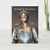 自分の写真を追加 – 鎧おもしろいの騎士輝く カード (正面)