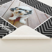 自分の写真を追加 – 黒で編集可能 シェルパブランケット (3/4)