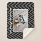 自分の写真を追加 – 黒で編集可能 シェルパブランケット (正面)