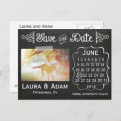 自分の写真を追加Chalkboard日付を保存 案内ポストカード (正面/裏面)