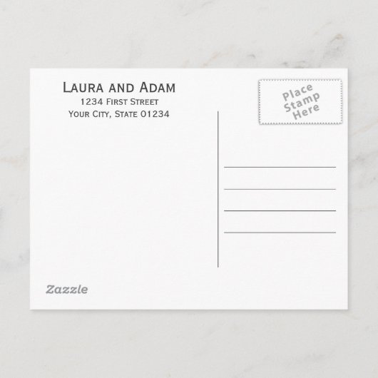 自分の写真を追加Chalkboard日付を保存 案内ポストカード (裏面)