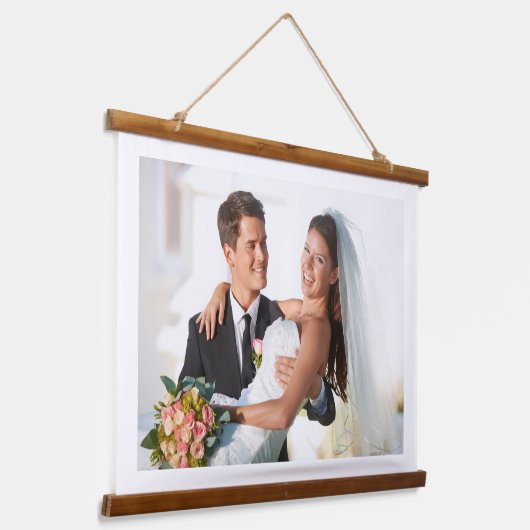 自分の写真を追加DIYの結婚写真画像 吊り下げ型タペストリー (傾斜あり)