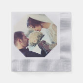 自分の写真ウェディングレセプション紙ナプキンス 縁ありカクテルナプキン (正面)