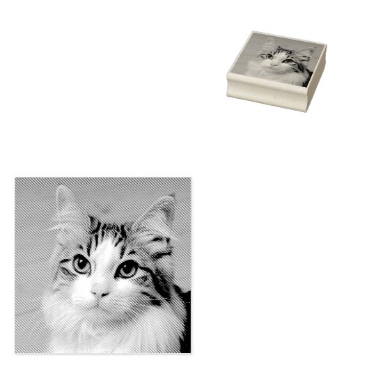 自分の写真カスタムをペットの猫犬の動物にする ラバースタンプ (押印)