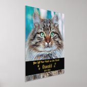 自分の写真カスタムを追加ペット猫記念碑8x10 箔ポスター (レイダウン)