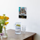 自分の写真カスタムを追加ペット猫記念碑8x10 箔ポスター (レイダウン (キッチン))