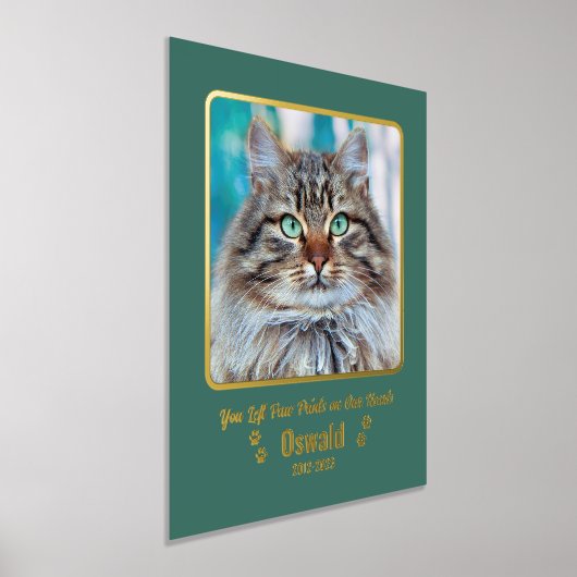 自分の写真カスタムを追加ペット猫記念碑8x10 Fo 箔ポスター (レイダウン)