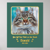 自分の写真カスタムを追加ペット猫記念碑8x10 Fo 箔ポスター (正面)