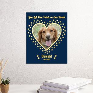 自分の写真カスタムを追加Pet Dog Memorial 8x10 箔ポスター
