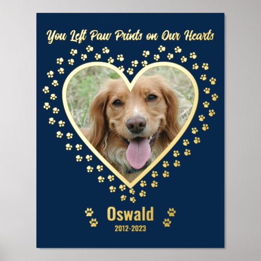 自分の写真カスタムを追加Pet Dog Memorial 8x10 箔ポスター (正面)