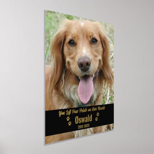 自分の写真カスタムを追加Pet Dog Memorial 8x10 箔ポスター (レイダウン)