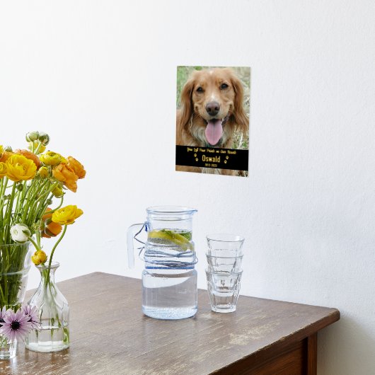 自分の写真カスタムを追加Pet Dog Memorial 8x10 箔ポスター (レイダウン (キッチン))