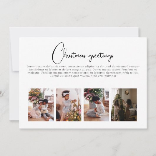 自分の写真コラージュのクリスマスを作パーソナライズされたる シーズンカード (正面)