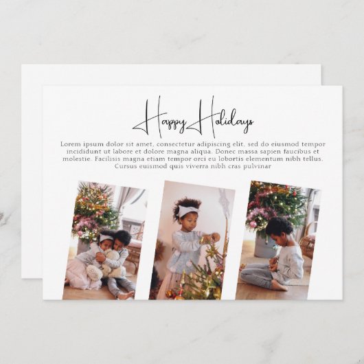 自分の写真コラージュのクリスマスを作パーソナライズされたる シーズンカード (正面/裏面)