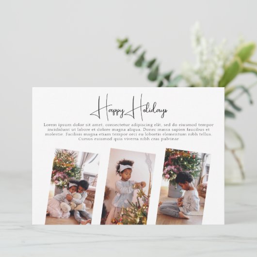 自分の写真コラージュのクリスマスを作パーソナライズされたる シーズンカード (スタンド正面)