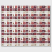 自分の写真コラージュの赤いクリスマスを作成 ラッピングペーパー (フラット)