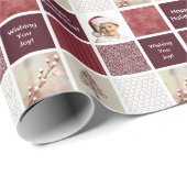 自分の写真コラージュの赤いクリスマスを作成 ラッピングペーパー (ロールコーナー)